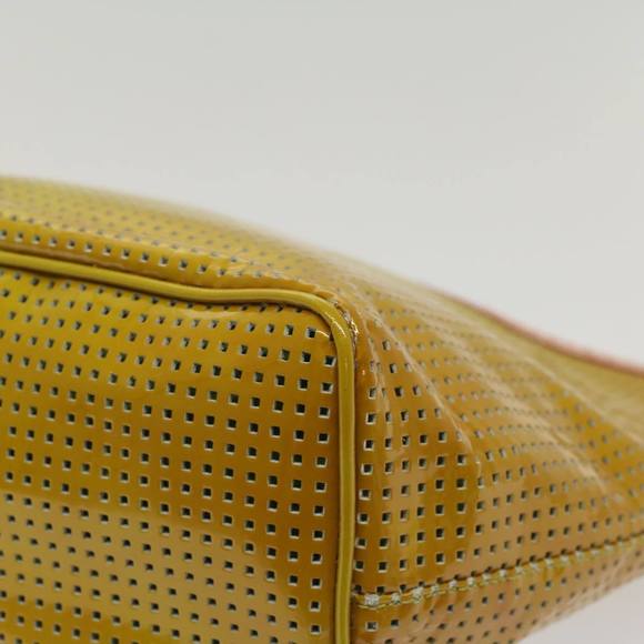 FENDI punching Hand Bag Patent leather Yellow Auth yk8587 - Picture 15 of 16